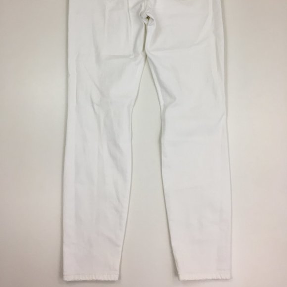 CURRENT ELLIOTT White Distressed Ripped Knee 5 Pocket Logo Hardware Skinny Jeans - Picture 11 of 11